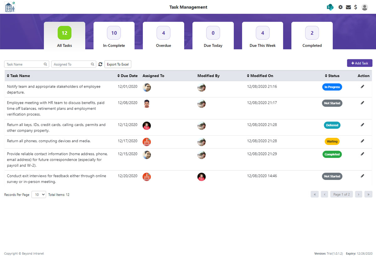 task tracker in sharepoint